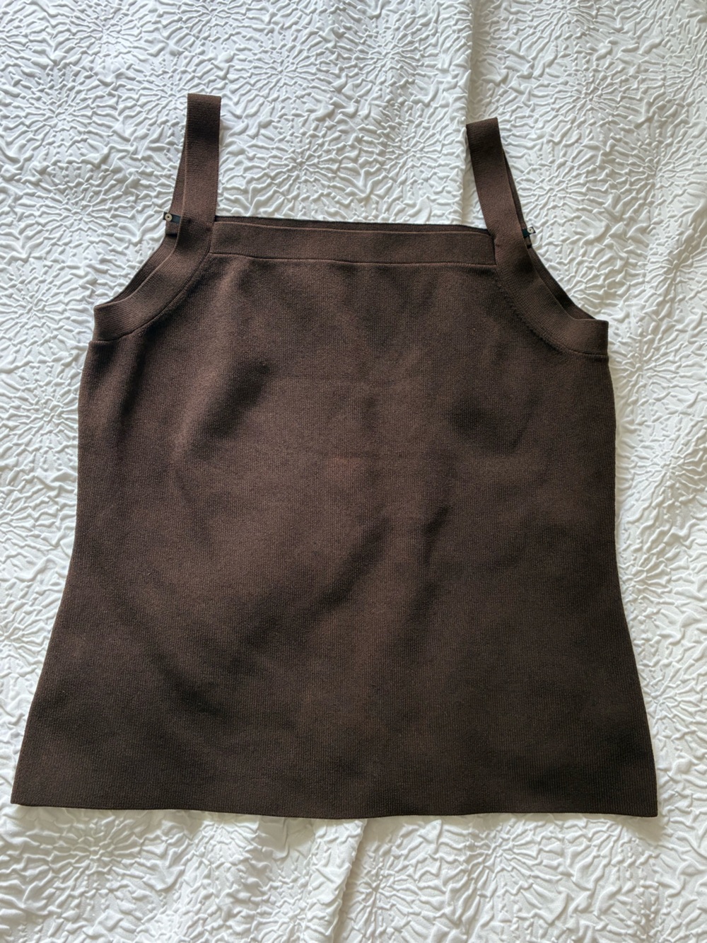 Dana Buchman Brown Knit Square-Neck Tank